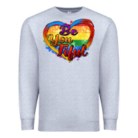 Heather Grey be you tiful Premium Sweatshirt - Zillion Design Studio