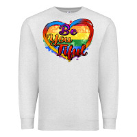 Oatmeal Heather be you tiful Premium Sweatshirt - Zillion Design Studio