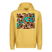 Antique Gold football turquoise sunflower Premium Hoodie - JahusDesignShop