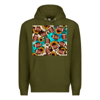 Army Green football turquoise sunflower Premium Hoodie - JahusDesignShop