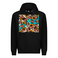 Black football turquoise sunflower Premium Hoodie - JahusDesignShop