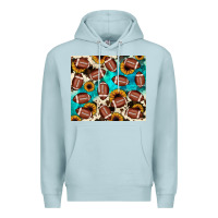 Blue Mist football turquoise sunflower Premium Hoodie - JahusDesignShop