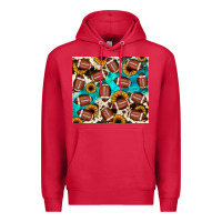 Cardinal football turquoise sunflower Premium Hoodie - JahusDesignShop