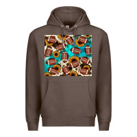Coffee football turquoise sunflower Premium Hoodie - JahusDesignShop