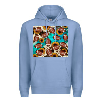 Colony Blue football turquoise sunflower Premium Hoodie - JahusDesignShop