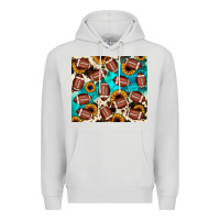 Dove Grey football turquoise sunflower Premium Hoodie - JahusDesignShop