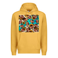 Mustard football turquoise sunflower Premium Hoodie - JahusDesignShop