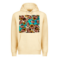Pina Colada football turquoise sunflower Premium Hoodie - JahusDesignShop