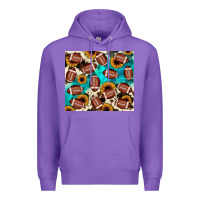 Football Turquoise Sunflower Premium Hoodie | Teevron