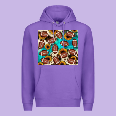 Football Turquoise Sunflower Premium Hoodie Designed By Jahusdesignshop