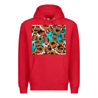 Red football turquoise sunflower Premium Hoodie - JahusDesignShop