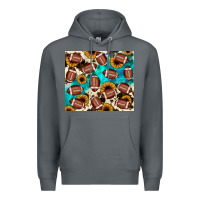 Rock football turquoise sunflower Premium Hoodie - JahusDesignShop