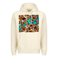 Sandshell football turquoise sunflower Premium Hoodie - JahusDesignShop