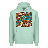 Seafoam football turquoise sunflower Premium Hoodie - JahusDesignShop