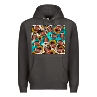 Smoke football turquoise sunflower Premium Hoodie - JahusDesignShop