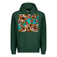 Sports Green football turquoise sunflower Premium Hoodie - JahusDesignShop