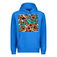 True Royal football turquoise sunflower Premium Hoodie - JahusDesignShop