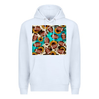 White football turquoise sunflower Premium Hoodie - JahusDesignShop
