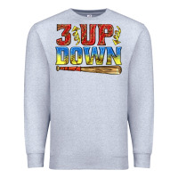 Heather Grey 3 up 3 down softball Premium Sweatshirt - texasbilliewilder