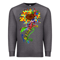 Charcoal Heather be kind autism sunflower Premium Sweatshirt - Zillion Design Studio