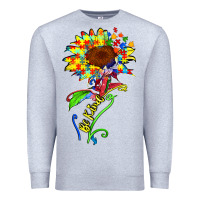 Heather Grey be kind autism sunflower Premium Sweatshirt - Zillion Design Studio
