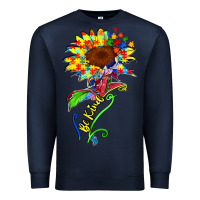 Navy be kind autism sunflower Premium Sweatshirt - Zillion Design Studio