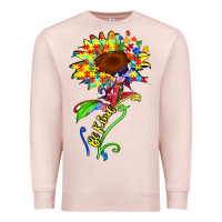 Pale Pink be kind autism sunflower Premium Sweatshirt - Zillion Design Studio
