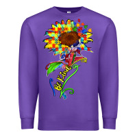 Purple be kind autism sunflower Premium Sweatshirt - Zillion Design Studio