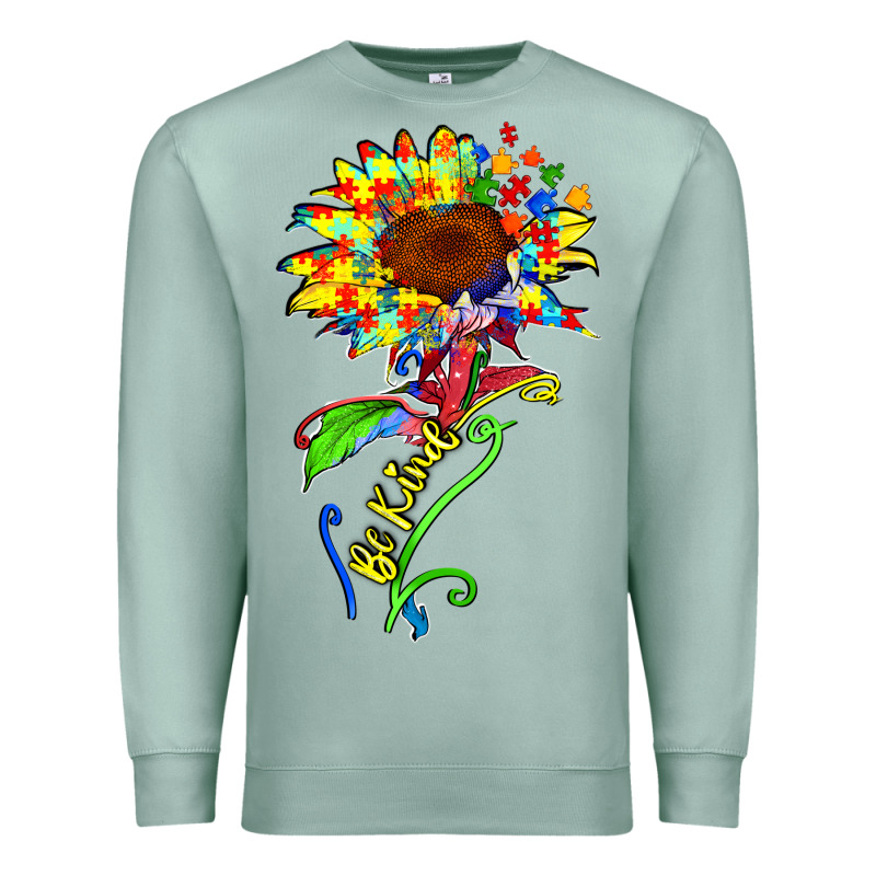 Be Kind Autism Sunflower Premium Sweatshirt by Zillion Design Studio | Teevron