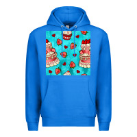 True Royal valentines day cake and strawberries seamless pattern Premium Hoodie - BundleAndBundleShop