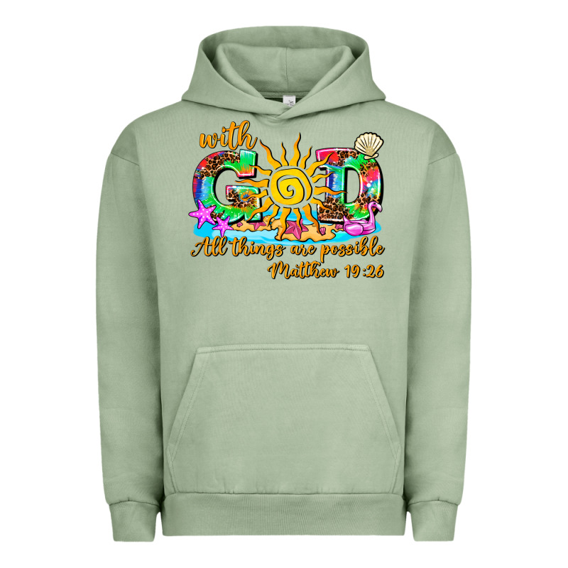 With God All Things Are Possible Summer Urban Hoodie by AdoDesignShop | Teevron