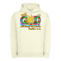 Pigment Pistachio with god all things are possible summer Urban Hoodie - AdoDesignShop