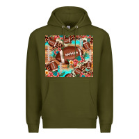 Army Green football leopard cowhide Premium Hoodie - JahusDesignShop