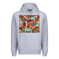 Heather Grey football leopard cowhide Premium Hoodie - JahusDesignShop