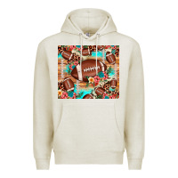 Oatmeal Heather football leopard cowhide Premium Hoodie - JahusDesignShop
