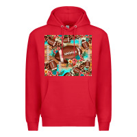 Red football leopard cowhide Premium Hoodie - JahusDesignShop