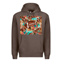 Coffee football leopard cowhide Premium Hoodie - JahusDesignShop