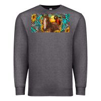 Charcoal Heather horse and desert with sunflowers gemstone Premium Sweatshirt - RanaPortraitStore