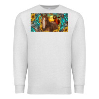Oatmeal Heather horse and desert with sunflowers gemstone Premium Sweatshirt - RanaPortraitStore