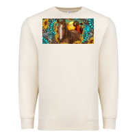 Sandshell horse and desert with sunflowers gemstone Premium Sweatshirt - RanaPortraitStore