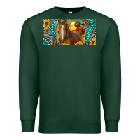 Sports Green horse and desert with sunflowers gemstone Premium Sweatshirt - RanaPortraitStore