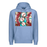 Colony Blue baseball leopard cowhide turquoise Premium Hoodie - JahusDesignShop