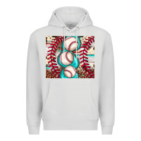Dove Grey baseball leopard cowhide turquoise Premium Hoodie - JahusDesignShop