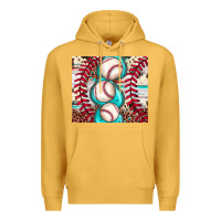 Mustard baseball leopard cowhide turquoise Premium Hoodie - JahusDesignShop