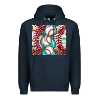 Navy baseball leopard cowhide turquoise Premium Hoodie - JahusDesignShop