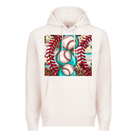 Pale Pink baseball leopard cowhide turquoise Premium Hoodie - JahusDesignShop