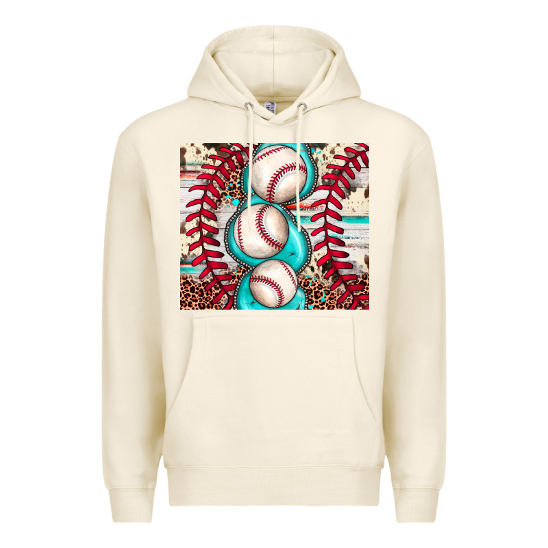 Baseball Leopard Cowhide Turquoise Premium Hoodie by JahusDesignShop | Teevron