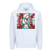 White baseball leopard cowhide turquoise Premium Hoodie - JahusDesignShop