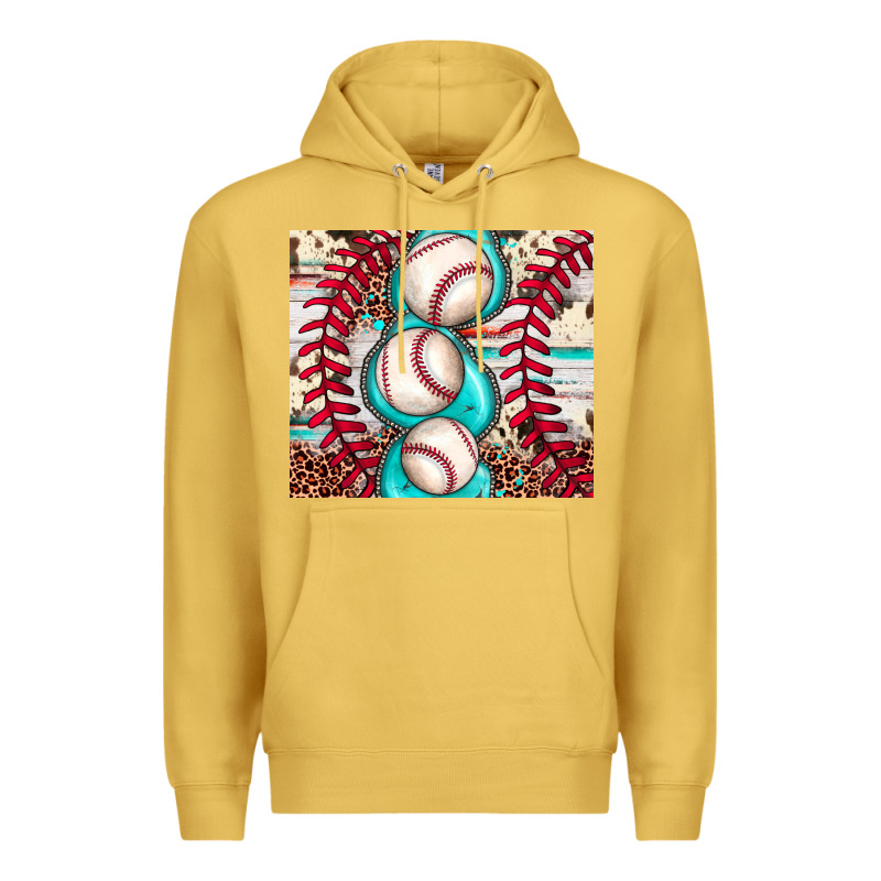 Baseball Leopard Cowhide Turquoise Premium Hoodie by JahusDesignShop | Teevron