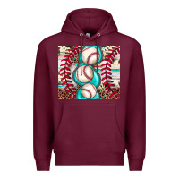 Burgundy baseball leopard cowhide turquoise Premium Hoodie - JahusDesignShop